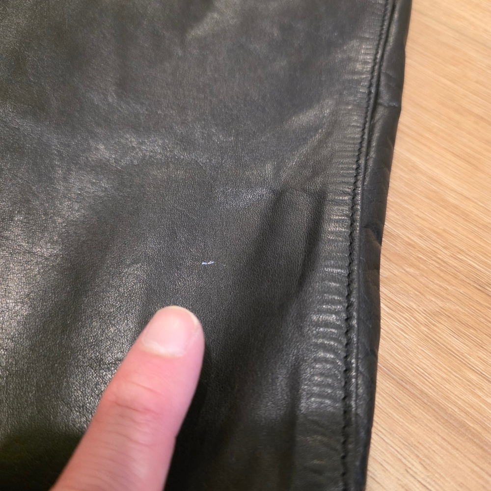 Tannery West Vintage Black Genuine Leather Pleated High Waist Pants Womens 8 - Picture 12 of 13